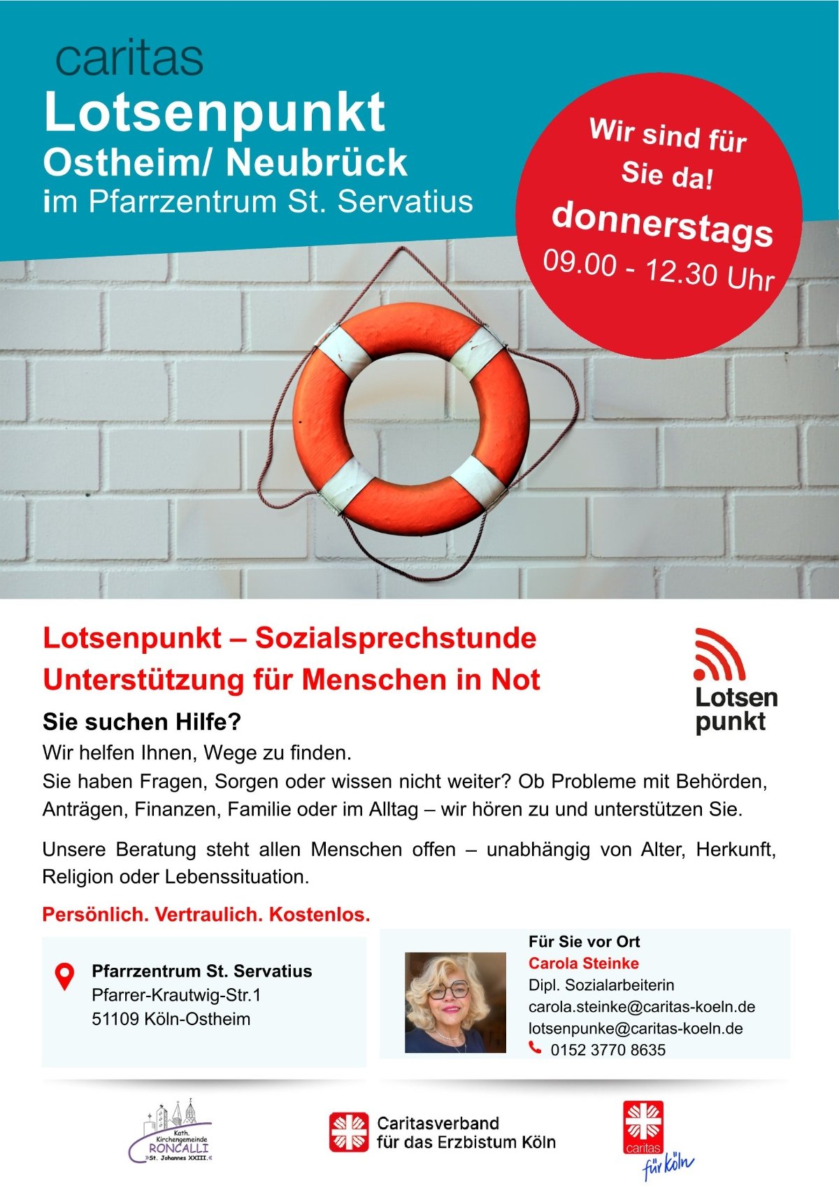 Lotsenpunkt Flyer (c) Caritas